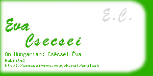 eva csecsei business card