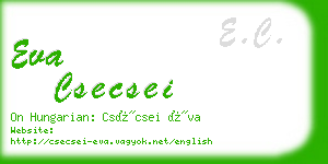 eva csecsei business card